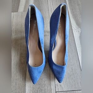 BCBGeneration Suede Blue Kitten Heels Pumps Size 9